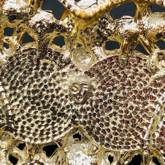 Vintage SAM FINK Ormolu Filigree Lipstick Holder Tray Hollywood Regency Vanity - Picture 9 of 14